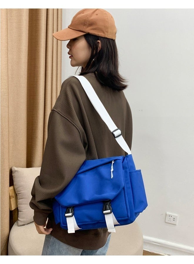 Kiffiyeh Japanese Harajuku Large-capacity Crossbody Bag For Teenages,Versatile For Students, Messenger Bag For Classes, Retro Canvas Bag, With Fashionable Color. - Image 3